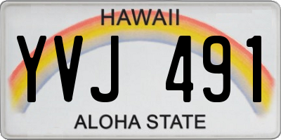 HI license plate YVJ491