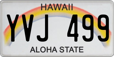 HI license plate YVJ499