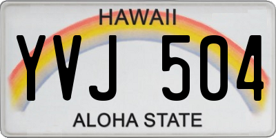HI license plate YVJ504