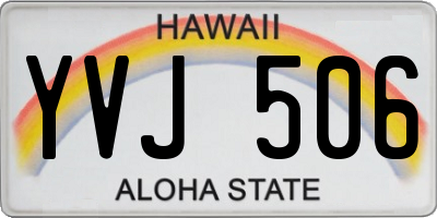 HI license plate YVJ506