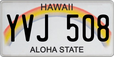 HI license plate YVJ508