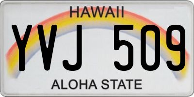 HI license plate YVJ509