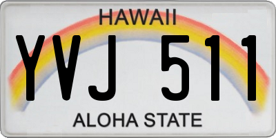 HI license plate YVJ511