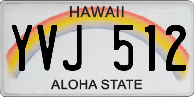 HI license plate YVJ512