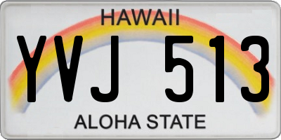 HI license plate YVJ513