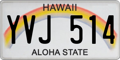 HI license plate YVJ514