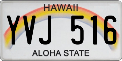 HI license plate YVJ516