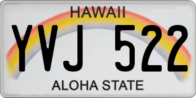 HI license plate YVJ522