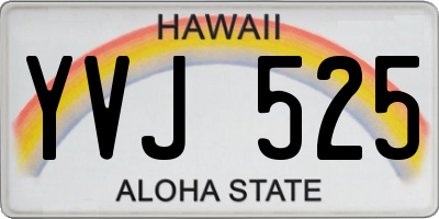 HI license plate YVJ525