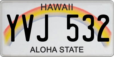 HI license plate YVJ532