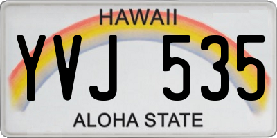 HI license plate YVJ535