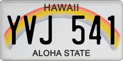 HI license plate YVJ541