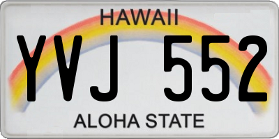 HI license plate YVJ552