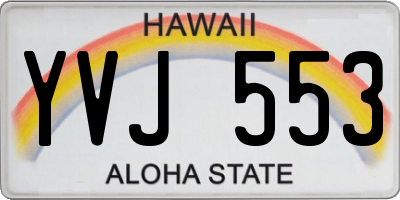 HI license plate YVJ553