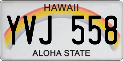 HI license plate YVJ558