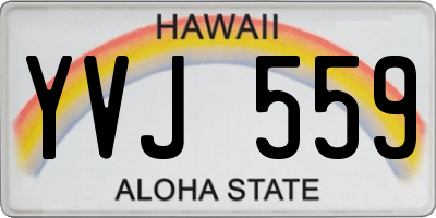 HI license plate YVJ559