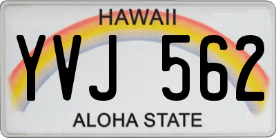 HI license plate YVJ562