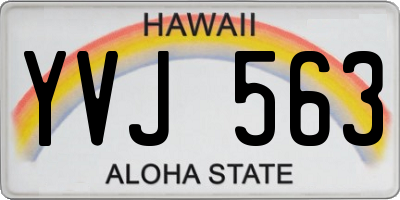 HI license plate YVJ563