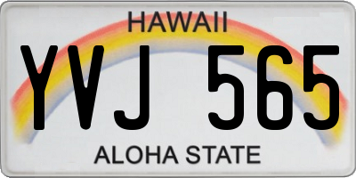 HI license plate YVJ565