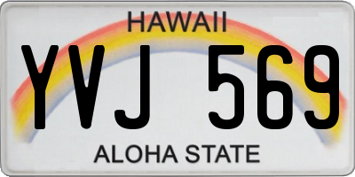 HI license plate YVJ569