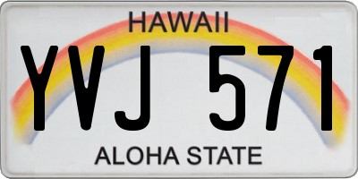 HI license plate YVJ571