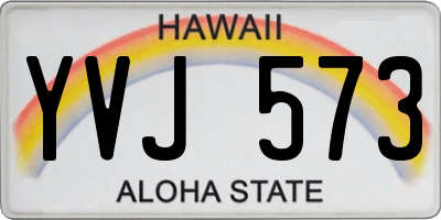 HI license plate YVJ573