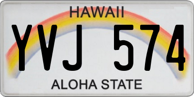 HI license plate YVJ574