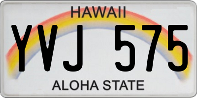 HI license plate YVJ575
