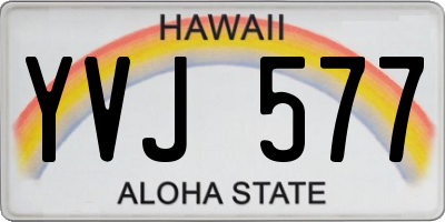 HI license plate YVJ577