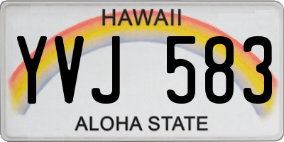 HI license plate YVJ583