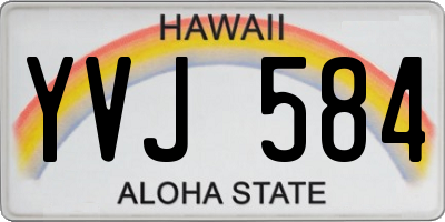 HI license plate YVJ584