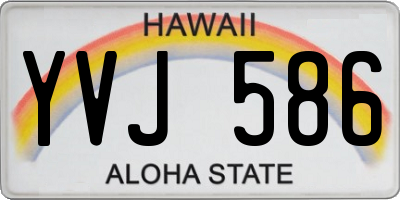 HI license plate YVJ586