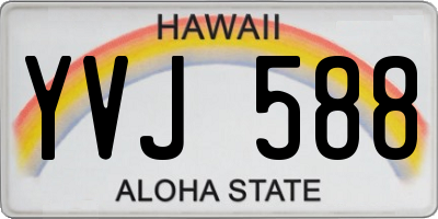 HI license plate YVJ588