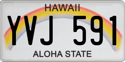 HI license plate YVJ591