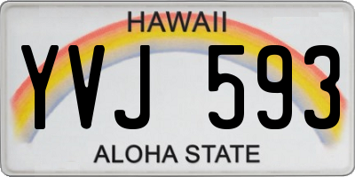 HI license plate YVJ593