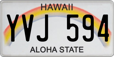 HI license plate YVJ594