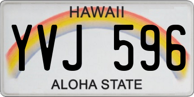 HI license plate YVJ596