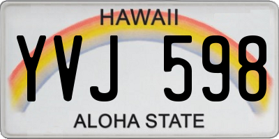 HI license plate YVJ598