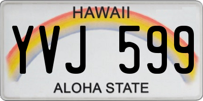 HI license plate YVJ599