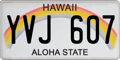 HI license plate YVJ607