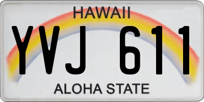 HI license plate YVJ611