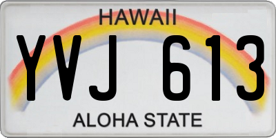 HI license plate YVJ613