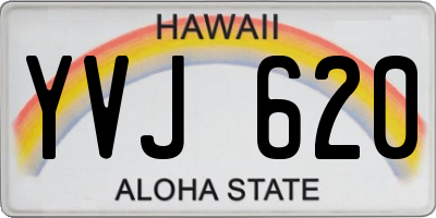 HI license plate YVJ620