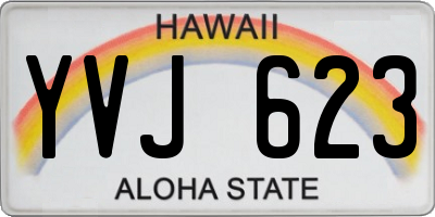 HI license plate YVJ623