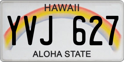 HI license plate YVJ627