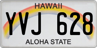 HI license plate YVJ628