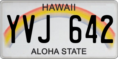 HI license plate YVJ642