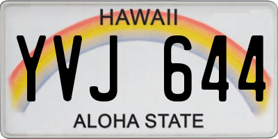 HI license plate YVJ644
