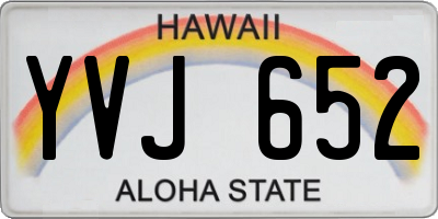 HI license plate YVJ652