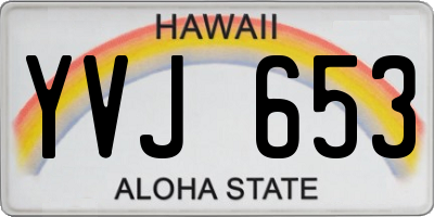 HI license plate YVJ653